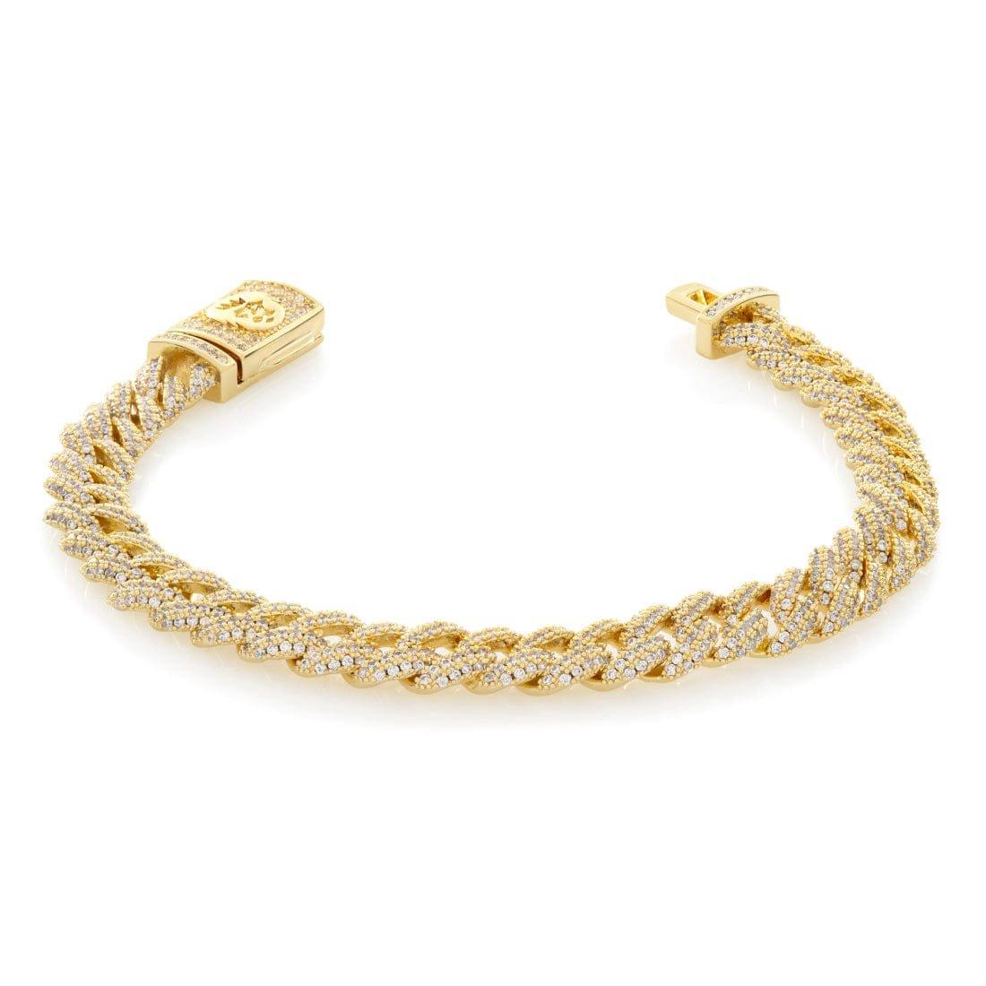 King Ice 8MM Iced Miami Cuban Link Bracelet - Gold - GOLD